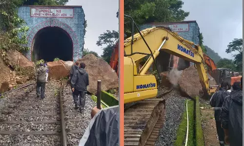 ಯಡಕುಮೇರಿ ಬಳಿ ಹಳಿ ಮೇಲೆ ಬಂಡೆಕಲ್ಲು ಕುಸಿತ: ಹಲವು ರೈಲುಗಳ ಸಂಚಾರ ಸಮಯದಲ್ಲಿ ವ್ಯತ್ಯಯ