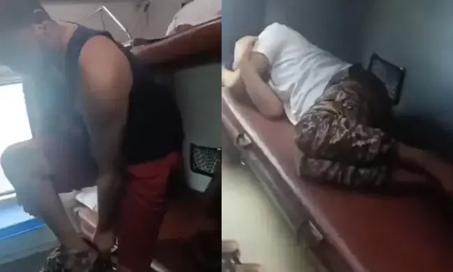 ರಾಯಚೂರು | ಟಿಕೆಟ್ ಇಲ್ಲದೆ ರೈಲಿನಲ್ಲಿ ಪ್ರಯಾಣಿಸಿದ್ದನ್ನು ಪ್ರಶ್ನಿಸಿದ್ದಕ್ಕೆ ಬಟ್ಟೆ ಕಳಚಿ ಅಸಭ್ಯ ವರ್ತನೆ : ವಿಡಿಯೋ ವೈರಲ್