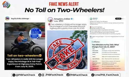 ದ್ವಿಚಕ್ರ ವಾಹನಕ್ಕೆ ಟೋಲ್ ಎಂದು ಸುಳ್ಳು ಸುದ್ದಿ; Fact Check ಮಾಡುವಾಗ ಇಂಡಿಯಾ ಟುಡೆ, ಟಿವಿ9 ಅನ್ನು ಕೈಬಿಟ್ಟ ಪಿಐಬಿ: ವ್ಯಾಪಕ ಅಸಮಾಧಾನ