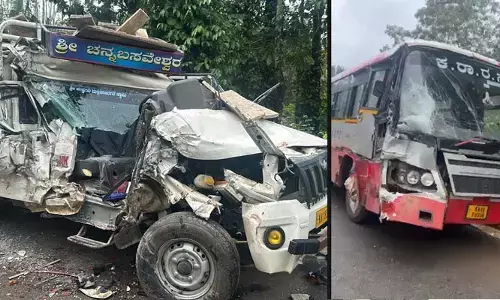 ಚಿಕ್ಕಮಗಳೂರು: ಪಿಕಪ್, ಕೆಎಸ್ಸಾರ್ಟಿಸಿ ಬಸ್ ಢಿಕ್ಕಿ; ಇಬ್ಬರಿಗೆ ಗಾಯ