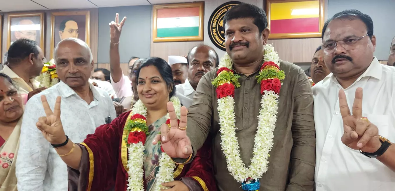 ಹುಬ್ಬಳ್ಳಿ-ಧಾರವಾಡ ಮನಪಾ ಚುನಾವಣೆ | ಜ್ಯೋತಿ ಪಾಟೀಲ ನೂತನ ಮೇಯ‌ರ್, ಉಪಮೇಯ‌ರ್ ಆಗಿ ಸಂತೋಷ ಚೌಹಾಣ್