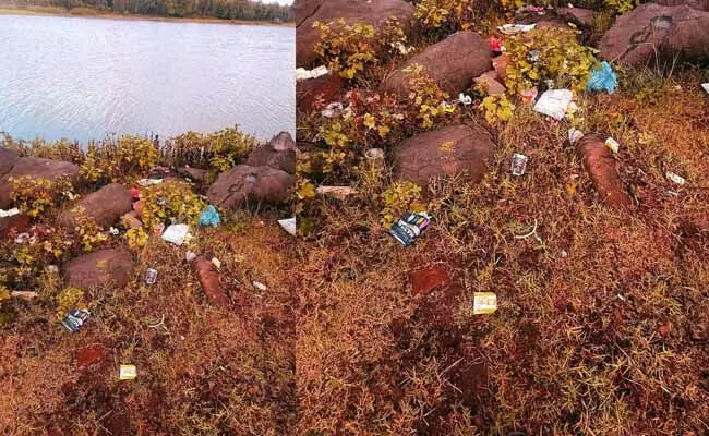 ಕುಡುಕರ ತಾಣವಾಗಿ ಮಾರ್ಪಟ್ಟ ಹಾರಂಗಿ ಹಿನ್ನೀರು ಪ್ರದೇಶ