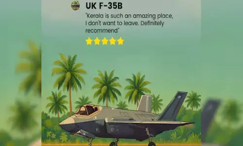 ಕೇರಳದಲ್ಲಿ ನಿಂತಿರುವ ಬ್ರಿಟಿಷ್ ಫೈಟರ್ ಜೆಟ್ ಎಫ್-35 ಅನ್ನೇ ಬಳಸಿಕೊಂಡು ಅಭಿಯಾನ ಆರಂಭಿಸಿದ ಪ್ರವಾಸೋದ್ಯಮ ಇಲಾಖೆ!
