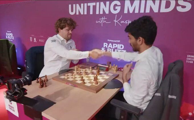 ಗ್ರ್ಯಾಂಡ್ ಚೆಸ್ ಟೂರ್‌ | ಮ್ಯಾಗ್ನಸ್ ಕಾರ್ಲ್‌ಸನ್‌ಗೆ ಆಘಾತ: ಡಿ.ಗುಕೇಶ್‌ಗೆ ಮುನ್ನಡೆ