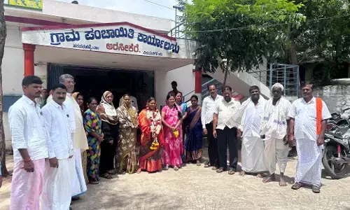 ಅರಸೀಕೆರೆ ಗ್ರಾಮ ಪಂಚಾಯಿತಿ ಅಧ್ಯಕ್ಷ ಸ್ಥಾನಕ್ಕೆ ಪಿ.ಕೆಂಚವ್ವ ಅವಿರೋಧ ಆಯ್ಕೆ