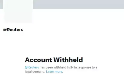 ಭಾರತದಲ್ಲಿ ರಾಯಿಟರ್ಸ್ ಅಧಿಕೃತ ಎಕ್ಸ್ ಖಾತೆಗೆ ನಿರ್ಬಂಧಿಸಿಲ್ಲ : ಮಾಹಿತಿ ನೀಡಿದ ಸಚಿವಾಲಯ