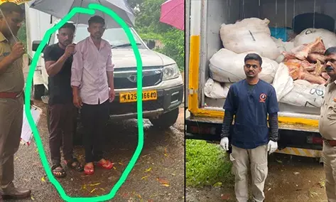ಕಾರವಾರ| ದನದ ಮಾಂಸ ಅಕ್ರಮ  ಸಾಗಾಟ ಪ್ರಕರಣ: ವಾಹನ ಚಾಲಕ ಸಿದ್ದಪ್ಪ ಬೂದ್ನೂರು, ರಾಜು ಬಾಳನಾಯ್ಕ ಸೆರೆ