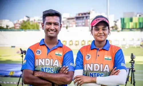 ಬಿಲ್ಲುಗಾರಿಕೆ ವಿಶ್ವಕಪ್-2025 | ಕಾಂಪೌಂಡ್ ಮಿಶ್ರ ತಂಡ ವಿಭಾಗದಲ್ಲಿ ವಿಶ್ವ ದಾಖಲೆ ನಿರ್ಮಿಸಿದ ರಿಷಭ್, ಜ್ಯೋತಿ