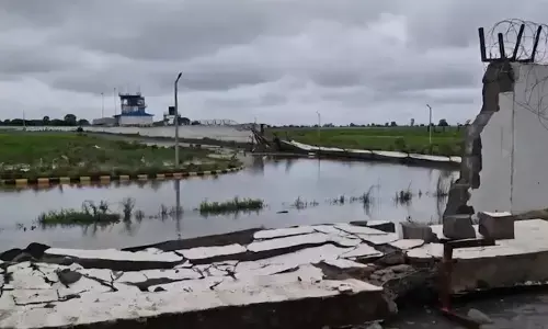 ಮಧ್ಯಪ್ರದೇಶ | 500 ಕೋಟಿ ರೂ. ವೆಚ್ಚದ ರೇವಾ ವಿಮಾನ ನಿಲ್ದಾಣದ ಆವರಣಗೋಡೆ ಮಳೆಯಿಂದ ಕುಸಿತ!