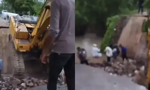 ಗುಜರಾತ್ | ತೆರವು ಕಾರ್ಯಾಚರಣೆ ವೇಳೆ ಕುಸಿದ ಸೇತುವೆ: ಹಲವರಿಗೆ ಗಾಯ