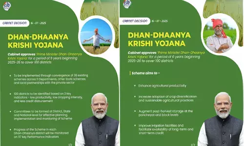 ಪಿಎಂ ಧನ-ಧಾನ್ಯ ಕೃಷಿ ಯೋಜನೆಗೆ ಕೇಂದ್ರ ಸಂಪುಟದ ಅನುಮೋದನೆ