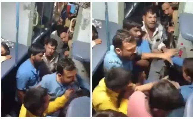 ಆಹಾರ ಸರಬರಾಜುದಾರನ ವಿರುದ್ಧ ದೂರಿದ ರೈಲ್ವೆ ಪ್ರಯಾಣಿಕನ ಮೇಲೆ ಹಲ್ಲೆ: ವೀಡಿಯೋ ವೈರಲ್