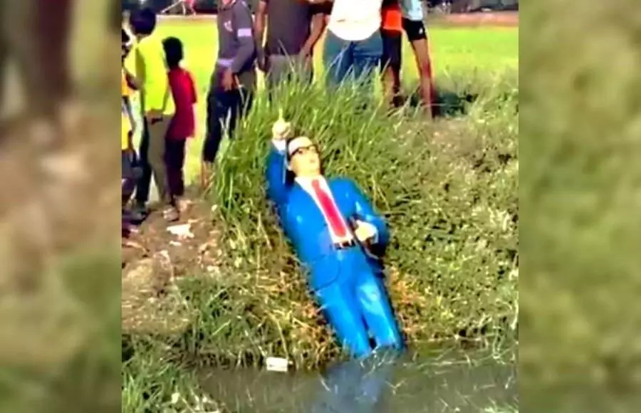 ಉತ್ತರ ಪ್ರದೇಶ: ಅಂಬೇಡ್ಕರ್ ಪ್ರತಿಮೆಯನ್ನು ಉರುಳಿಸಿ, ನಾಲೆಗೆ ಎಸೆದ ದುಷ್ಕರ್ಮಿಗಳು