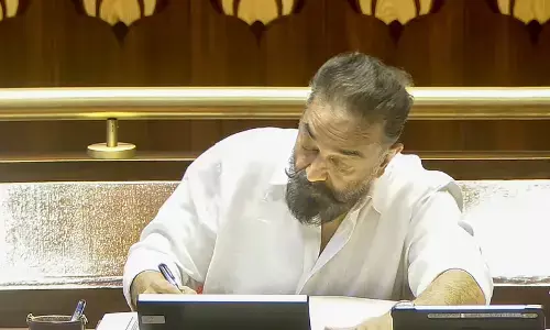 ರಾಜ್ಯಸಭೆ ಪ್ರವೇಶಿಸಿದ ಕಮಲ್ ಹಾಸನ್: ತಮಿಳಿನಲ್ಲಿ ಪ್ರಮಾಣ ವಚನ ಸ್ವೀಕಾರ