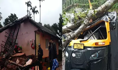 ಕೊಡಗಿನಲ್ಲಿ ಬಿರುಗಾಳಿ ಸಹಿತ ವ್ಯಾಪಕ ಮಳೆ: ಧರೆಗುರುಳಿದ ನೂರಾರು ಮರಗಳು, ವಿದ್ಯುತ್ ಕಂಬಗಳು