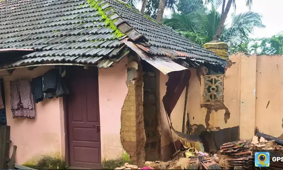 ಉಡುಪಿ: 9 ಮನೆ, 4 ಕೊಟ್ಟಿಗೆ, ತೋಟಗಾರಿಕಾ ಬೆಳೆಗಳಿಗೆ ಹಾನಿ