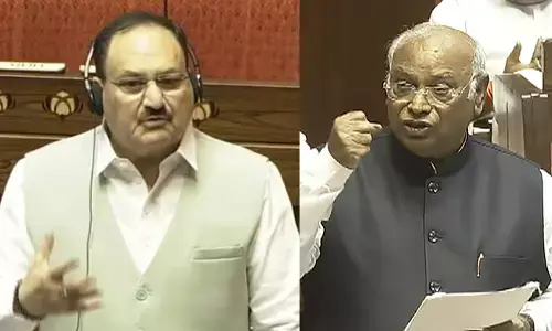 ರಾಜ್ಯಸಭೆಯಲ್ಲಿ ಖರ್ಗೆ ಕುರಿತ ನಡ್ಡಾ ಹೇಳಿಕೆಗೆ ಗದ್ದಲ: ಕ್ಷಮೆ ಯಾಚಿಸಿದ ಆರೋಗ್ಯ ಸಚಿವ