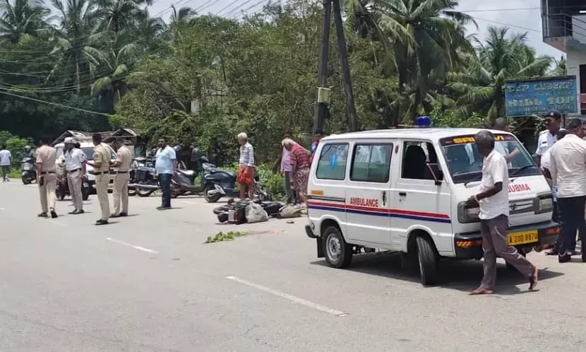 ಬಸ್ ಢಿಕ್ಕಿ: ಸ್ಕೂಟರ್ ಸಹಸವಾರೆ ಪತ್ನಿ ಮೃತ್ಯು, ಪತಿ ಗಂಭೀರ