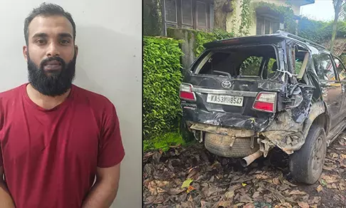 ಉಡುಪಿ: ಪೊಲೀಸರು, ಹಲವು ವಾಹನಗಳಿಗೆ ಢಿಕ್ಕಿ ಹೊಡೆದು ಪರಾರಿಯಾಗಿದ್ದ ಕಾರು ಸಹಿತ ಆರೋಪಿ ಸೆರೆ