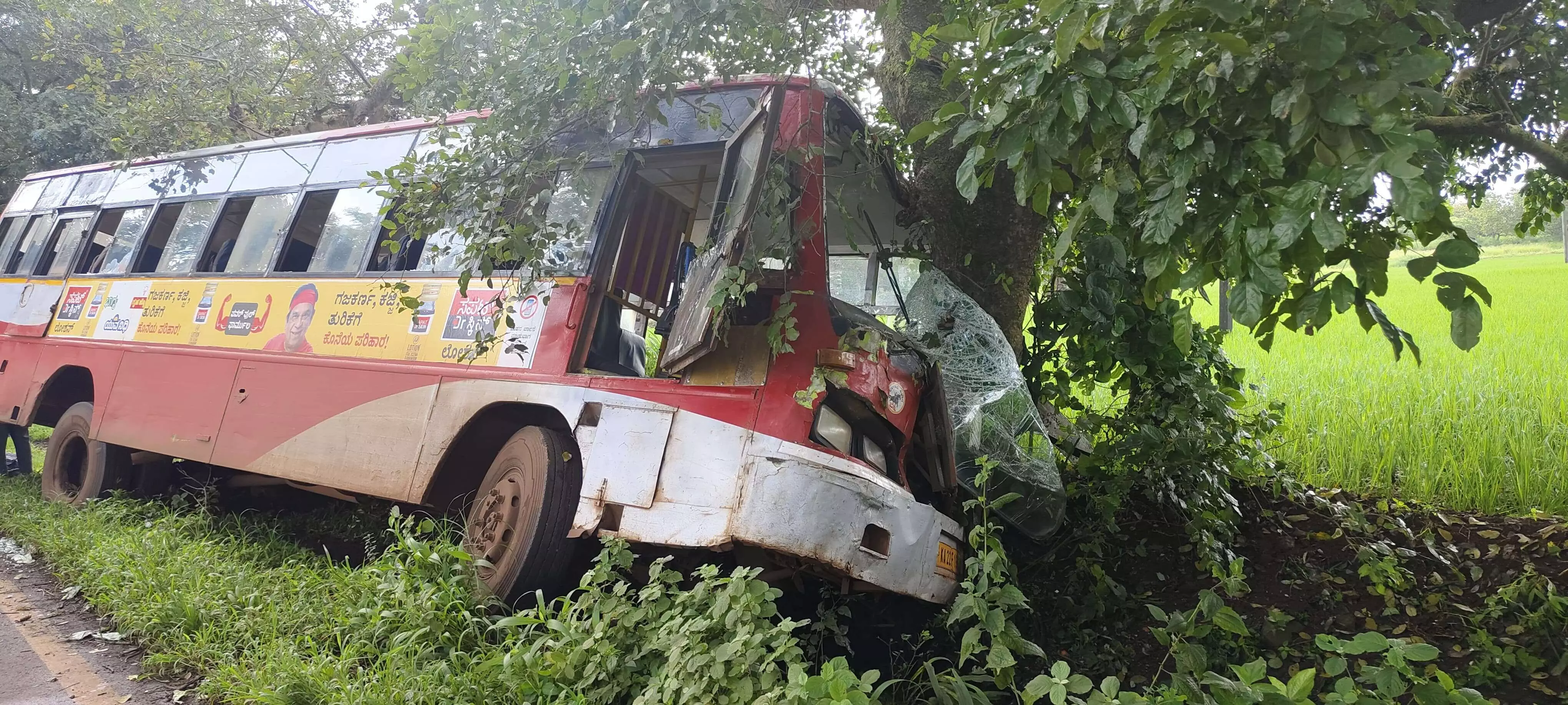 ಬೆಳಗಾವಿ | ತಾಂತ್ರಿಕ ವೈಫಲ್ಯದಿಂದ ಮರಕ್ಕೆ ಢಿಕ್ಕಿಯಾದ ಸರಕಾರಿ ಬಸ್: 10ಕ್ಕೂ ಅಧಿಕ ಮಂದಿಗೆ ಗಾಯ