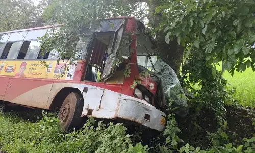 ಬೆಳಗಾವಿ | ತಾಂತ್ರಿಕ ವೈಫಲ್ಯದಿಂದ ಮರಕ್ಕೆ ಢಿಕ್ಕಿಯಾದ ಸರಕಾರಿ ಬಸ್: 10ಕ್ಕೂ ಅಧಿಕ ಮಂದಿಗೆ ಗಾಯ