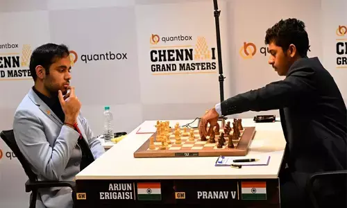 ಚೆನ್ನೈ ಗ್ರ್ಯಾಂಡ್‌ ಮಾಸ್ಟರ್ಸ್ ಚೆಸ್ ಟೂರ್ನಿ ಅರ್ಜುನ್ ವಿರುದ್ಧ ಡ್ರಾ ಸಾಧಿಸಿದ ಪ್ರಣವ್