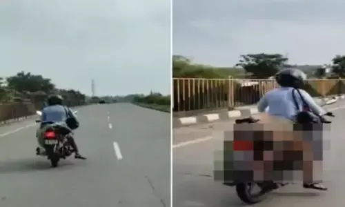 ನಾಗ್ಪುರ| ಅಪಘಾತದಲ್ಲಿ ಮೃತಪಟ್ಟ ಪತ್ನಿಯ ಮೃತದೇಹವನ್ನು ಬೈಕ್‌ನಲ್ಲಿ ಸಾಗಿಸಿದ ಪತಿ; ವೀಡಿಯೊ ವೈರಲ್