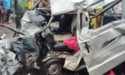 ಸಾಗರ | ಕಾರು-ಪಿಕಪ್ ನಡುವೆ ಅಪಘಾತ : ಓರ್ವ ಮೃತ್ಯು, ಎಂಟು ಮಂದಿಗೆ ಗಾಯ