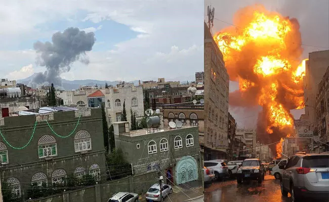 ಯೆಮನ್ನ ರಾಜಧಾನಿ ಮೇಲೆ ಇಸ್ರೇಲ್ನಿಂದ ವೈಮಾನಿಕ ದಾಳಿ ಯೆಮನ್ನ ರಾಜಧಾನಿ ಮೇಲೆ ಇಸ್ರೇಲ್ನಿಂದ ವೈಮಾನಿಕ ದಾಳಿ