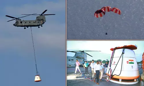 ಗಗನಯಾನ ಪ್ಯಾರಾಚೂಟ್ ವ್ಯವಸ್ಥೆಯ ಮೊದಲ ಏರ್-ಡ್ರಾಪ್ ಪರೀಕ್ಷೆ ಪೂರ್ಣಗೊಳಿಸಿದ ಇಸ್ರೋ