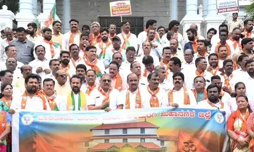 ಕಲಬುರಗಿ | ಧರ್ಮಸ್ಥಳದ ಉಳಿವಿಗಾಗಿ ಘೋಷವಾಕ್ಯದಡಿ ಬಿಜೆಪಿಯಿಂದ ಪ್ರತಿಭಟನೆ