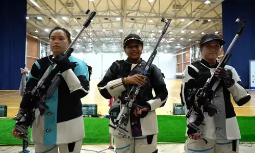 ಏಶ್ಯನ್ ಶೂಟಿಂಗ್ ಚಾಂಪಿಯನ್‌ಶಿಪ್ | ಭಾರತದ ಮಹಿಳೆಯರ 50 ಮೀ. ರೈಫಲ್ 3-ಪೊಸಿಶನ್ಸ್ ಟೀಮ್‌ ಗೆ ಚಿನ್ನದ ಪದಕ