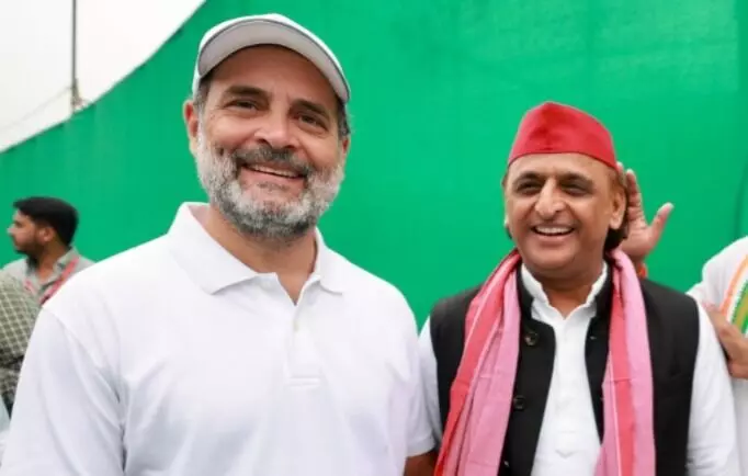 ಬಿಹಾರ: ‘ಮತದಾರರ ಅಧಿಕಾರ ಯಾತ್ರೆ’ಯಲ್ಲಿ ಭಾಗಿಯಾದ ಎಸ್ಪಿ ಮುಖ್ಯಸ್ಥ ಅಖಿಲೇಶ್ ಯಾದವ್