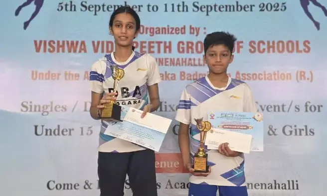 ಮಂಗಳೂರು| ಇಬ್ಬರು ಯುವ ಬ್ಯಾಡ್ಮಿಂಟನ್ ಪ್ರತಿಭೆಗಳಿಗೆ ಕಂಚಿನ ಪದಕ