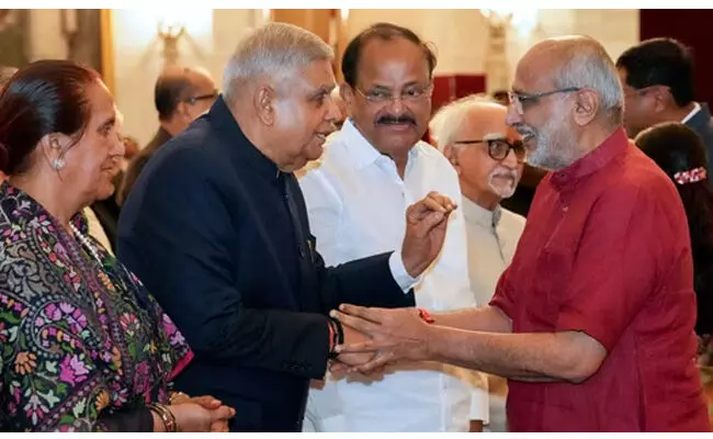 ಉಪ ರಾಷ್ಟ್ರಪತಿ ಪ್ರಮಾಣ ವಚನ ಸ್ವೀಕಾರ ಸಮಾರಂಭದಲ್ಲಿ ಕಾಣಿಸಿಕೊಂಡ ಧನ್ಕರ್ !