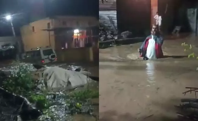 ಕಲಬುರಗಿ| ಕೆರೆ ಒಡೆದು ಗ್ರಾಮಕ್ಕೆ ನುಗ್ಗಿದ ನೀರು; ಸ್ಥಳಕ್ಕೆ ಅಧಿಕಾರಿಗಳ ದೌಡು