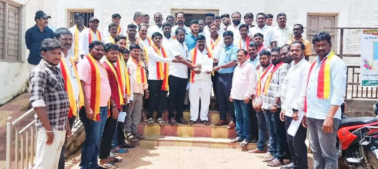 ಸುರಪುರ | ಕಚೇರಿ, ಅಂಗಡಿಗಳ ಮೇಲೆ ಕನ್ನಡ ನಾಮಫಲಕಕ್ಕೆ ಆಗ್ರಹಿಸಿ ಹೋರಾಟಗಾರರ ಮನವಿ