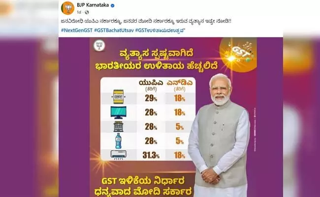 ಜಿಎಸ್‌ಟಿ ಕಡಿತ ಮುಂದಿಟ್ಟು ಪ್ರಚಾರ ಪಡೆಯಲು ಹೋಗಿ ವ್ಯಾಪಕ ಟೀಕೆಗೊಳಗಾದ ಬಿಜೆಪಿ!
