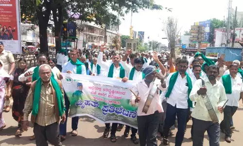 ಬೀದರ್ | ಪ್ರತಿ ಎಕರೆಗೆ 25 ಸಾವಿರ ರೂ. ಪರಿಹಾರ ನೀಡಲು ಒತ್ತಾಯಿಸಿ ರೈತರಿಂದ ಪ್ರತಿಭಟನೆ