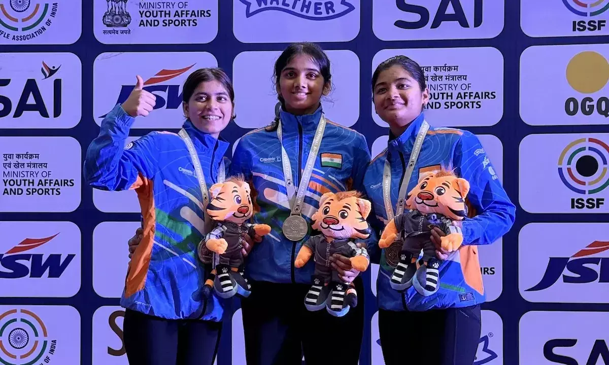 ಐಎಸ್ಎಸ್ಎಫ್ ಜೂನಿಯರ್ ವಿಶ್ವಕಪ್ : ಮಹಿಳೆಯರ 50ಮೀ. ರೈಫಲ್ ಪ್ರೋನ್‌ ಸ್ಪರ್ಧೆಯಲ್ಲಿ ಕ್ಲೀನ್‌ಸ್ವೀಪ್‌ ಸಾಧಿಸಿದ ಭಾರತ