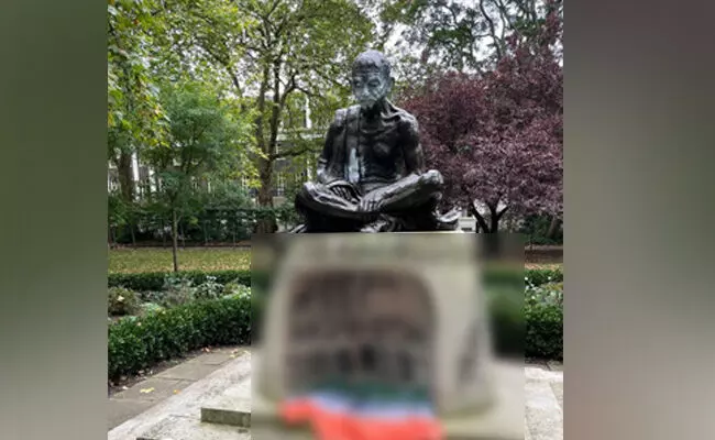 ಲಂಡನ್ | ಭಾರತ ವಿರೋಧಿ ಘೋಷಣೆಗಳೊಂದಿಗೆ ಮಹಾತ್ಮ ಗಾಂಧಿ ಪ್ರತಿಮೆ ವಿರೂಪ