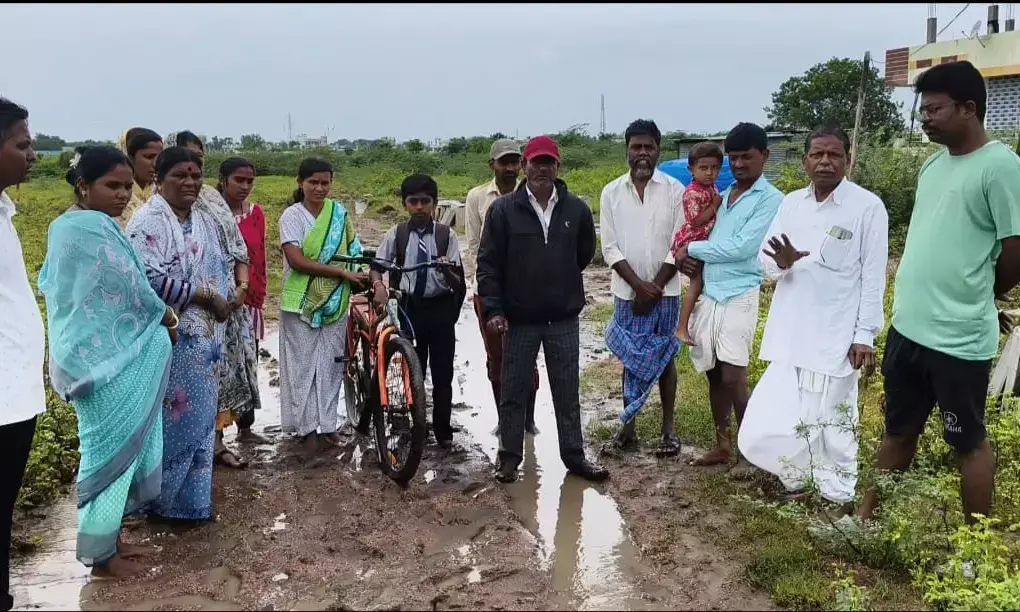 ರಾಯಚೂರು | ಪಾಮನಕಲ್ಲೂರು ಕ್ರಾಸ್ ಬಳಿಯ ಬಡಾವಣೆಯ ರಸ್ತೆ ದುರಸ್ತಿಗೊಳಿಸಲು ಒತ್ತಾಯ