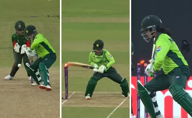 ಮಹಿಳೆಯರ ಏಕದಿನ ಕ್ರಿಕೆಟ್ ವಿಶ್ವಕಪ್ : ಹಿಟ್ ವಿಕೆಟ್ಗೆ ಒಳಗಾದ 2ನೇ ಆಟಗಾರ್ತಿ ನಶ್ರಾ ಸಂಧು ಮಹಿಳೆಯರ ಏಕದಿನ ಕ್ರಿಕೆಟ್ ವಿಶ್ವಕಪ್ : ಹಿಟ್ ವಿಕೆಟ್ಗೆ ಒಳಗಾದ 2ನೇ ಆಟಗಾರ್ತಿ ನಶ್ರಾ ಸಂಧು