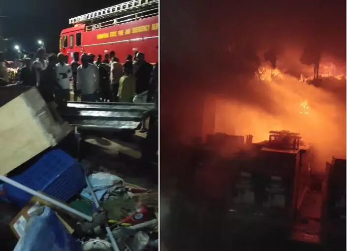 ಬೇಲೂರು: ಆಕಸ್ಮಿಕ ಬೆಂಕಿ ಅವಘಡಕ್ಕೆ ಹೊತ್ತಿ ಉರಿದ ಹಾರ್ಡವೇರ್ ಅಂಗಡಿ