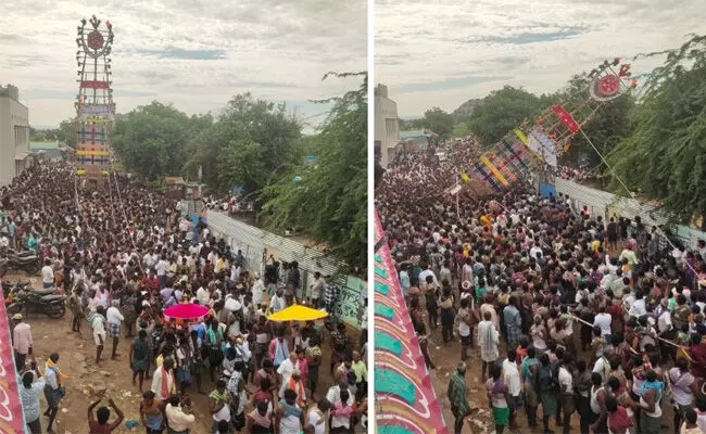 ಆಂಧ್ರಪ್ರದೇಶ | ದಸರಾ ಮೆರವಣಿಗೆಯ ವೇಳೆ ರಥ ಉರುಳಿ ಬಿದ್ದು ಓರ್ವ ಮೃತ್ಯು, ಹಲವರಿಗೆ ಗಾಯ