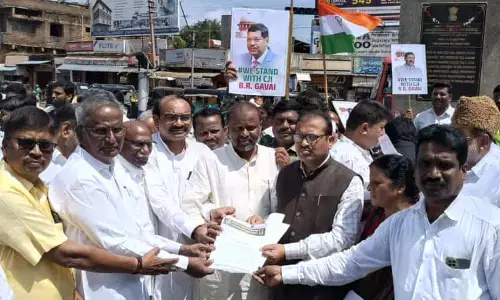 ಬೀದರ್ | ಸಿಜೆಐ ಗವಾಯಿ ಅವರ ಮೇಲೆ ಶೂ ಎಸೆದ ವಕೀಲನ ಪ್ರತಿಕೃತಿ ದಹಿಸಿ ಪ್ರತಿಭಟನೆ