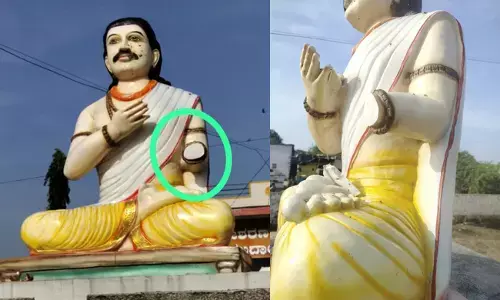 ಕಲಬುರಗಿ | ಅಂಬಿಗರ ಚೌಡಯ್ಯನವರ ಮೂರ್ತಿಗೆ ಕಿಡಿಗೇಡಿಗಳಿಂದ ಭಗ್ನ : ಸ್ಥಳೀಯರಿಂದ ಪ್ರತಿಭಟನೆ