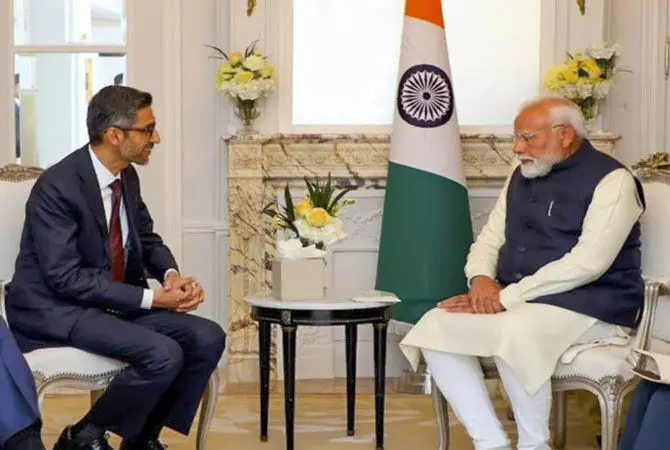 ಪ್ರಧಾನಿ ಮೋದಿ ಅವರನ್ನು ಭೇಟಿಯಾದ ಗೂಗಲ್ ಸಿಇಒ ಪಿಚೈ