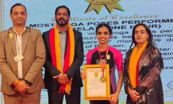 ಯೋಗಪಟು ತನುಶ್ರೀ 10ನೇ ವಿಶ್ವದಾಖಲೆ