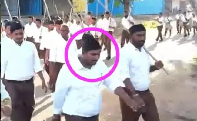 ಔರಾದ್ (ಬಿ) ನಲ್ಲಿ ನಡೆದ ಆರೆಸ್ಸೆಸ್‌ ಪಥ ಸಂಚಲನದಲ್ಲಿ ವಸತಿ ನಿಲಯದ ಅಡುಗೆ ಸಹಾಯಕ ಭಾಗಿ : ವಿಡಿಯೋ ವೈರಲ್